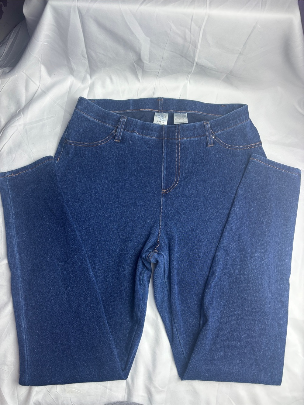 Stretch Dark Denim Jeans. Time & Tru. Size L (12-14)